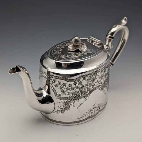 Circa 1900 British antique silver plate teapot James Deakin & Sons